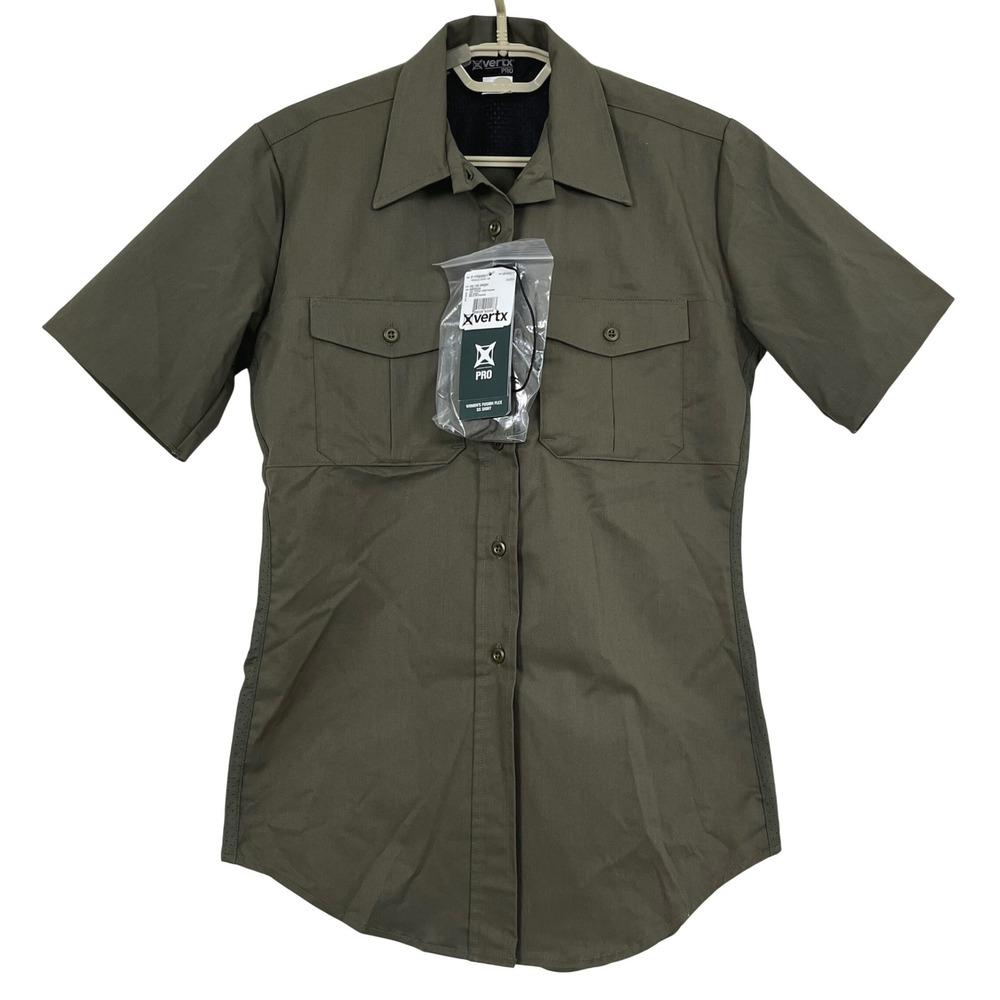 New Vertx Pro Womens Fusion Flex SS Shirt M OD Green Tactical Uniform Stretch